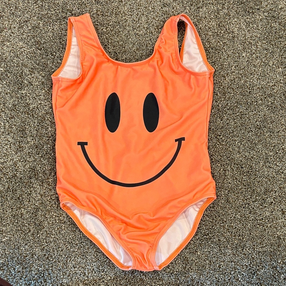 Caroline Bowman’s Orange Smiley Face Kids Swimsuit